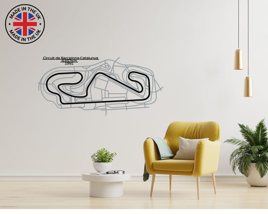 Spain,Circuit de Barcelona-Catalunya Detailed multilayered Metal Wall Art