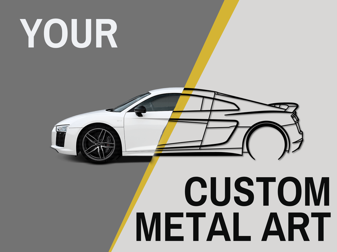 Alpina (E39) B10 M5 - Your Custom Request, Detailed Car Silhouette Metal Wall Art