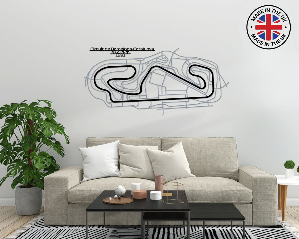 Spain,Circuit de Barcelona-Catalunya Detailed multilayered Metal Wall Art