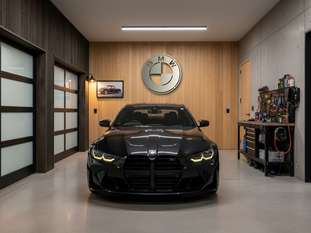 BMW Metal Stainless Steel Sign Wall Art
