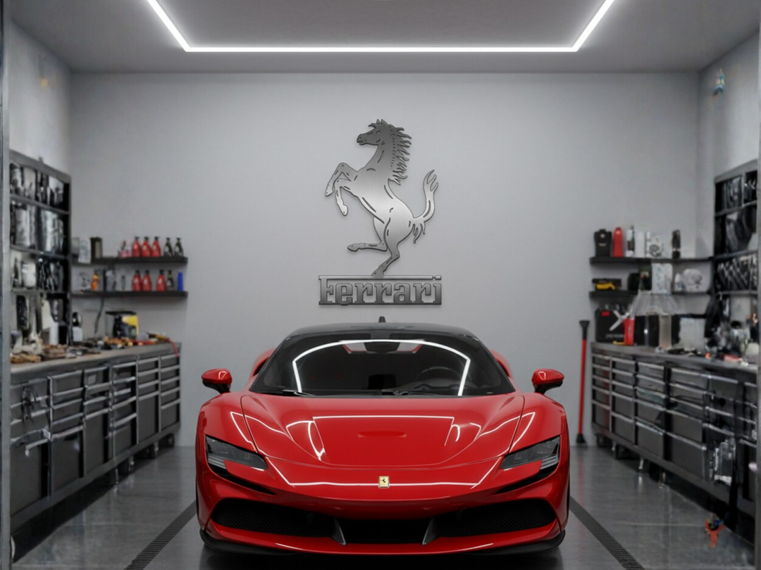 FERRARI Metal Stainless Steel Sign Wall Art