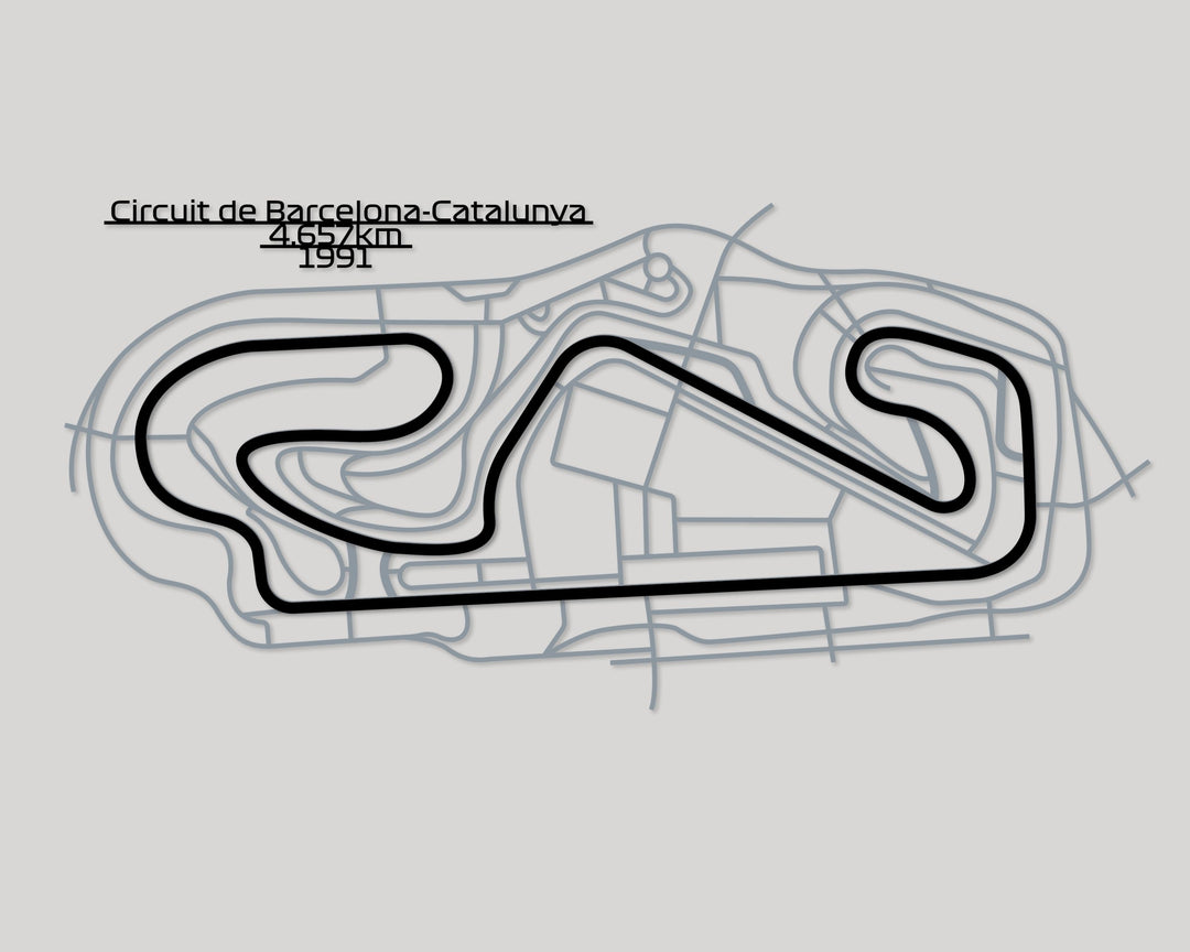 Spain,Circuit de Barcelona-Catalunya Detailed multilayered Metal Wall Art
