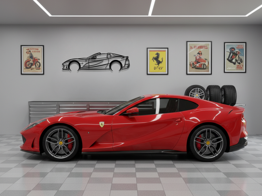 812 Superfast GTS, Detailed Silhouette Metal Wall Art