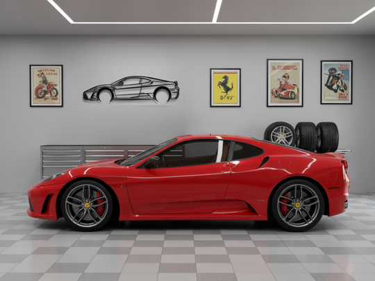F430 Scuderia, Detailed Silhouette Metal Wall Art