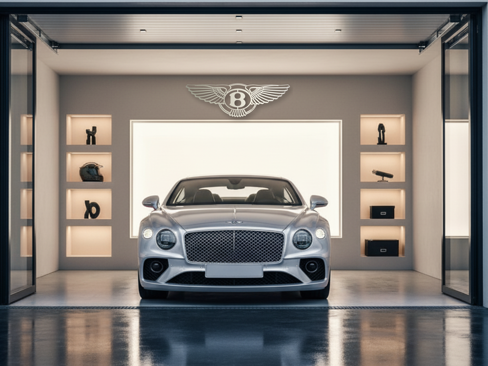 BENTLEY Metal Stainless Steel Sign Wall Art