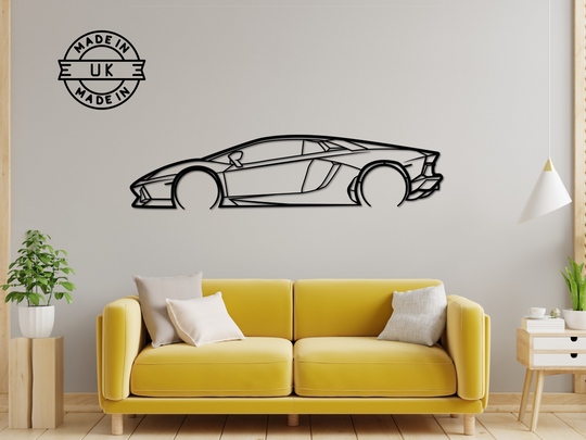 Aventador, Detailed Silhouette Metal Wall Art