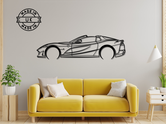 812 Superfast GTS, Detailed Silhouette Metal Wall Art