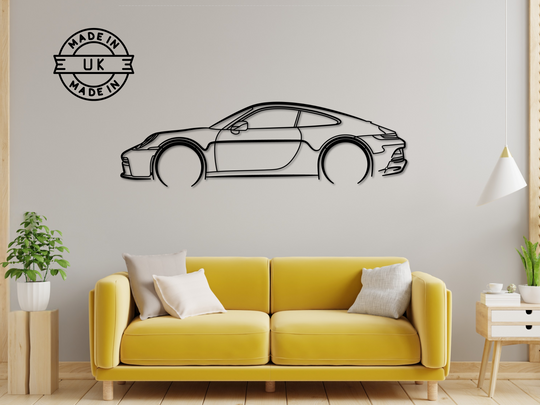 911 GT3 (Touring Package), Detailed Silhouette Metal Wall Art
