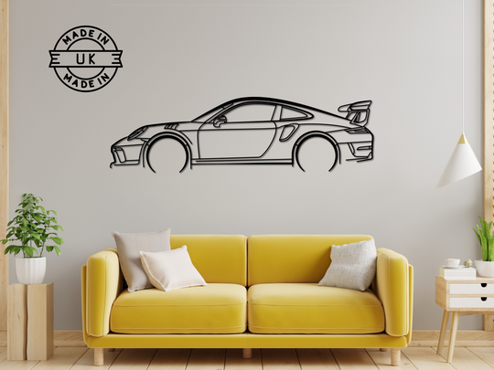 911 GT3 RS (991), Detailed Silhouette Metal Wall Art