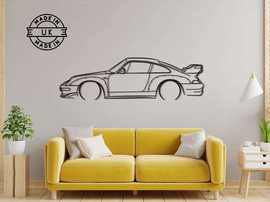 911 GT2 (993), Detailed Silhouette Metal Wall Art