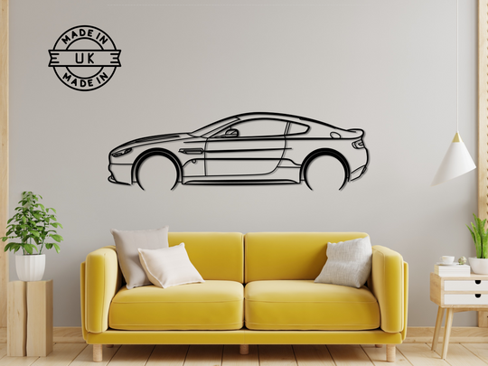 V12 Vantage, Detailed Silhouette Metal Wall Art