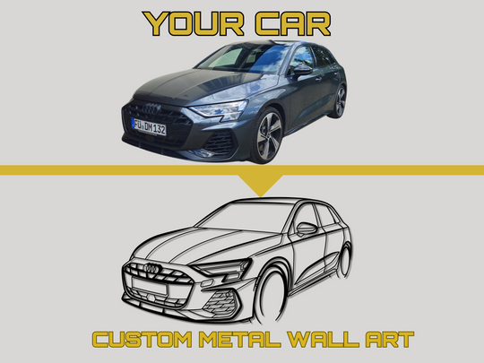 Custom Angled Design - Your Custom Car Silhouette Metal Wall Art