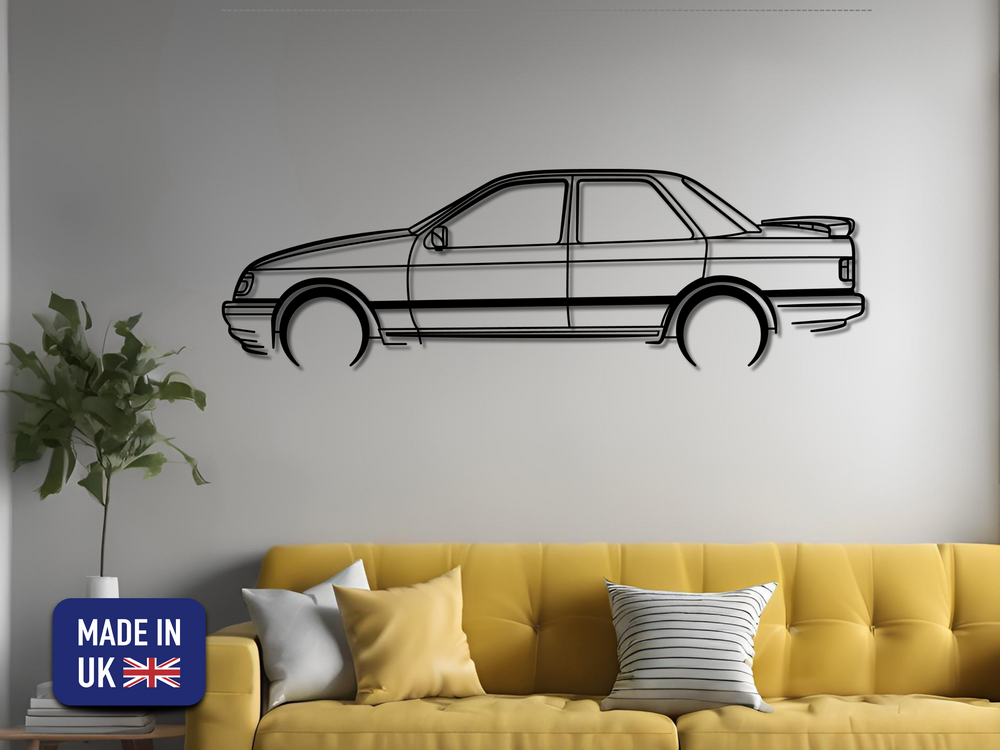 Sapphire Cosworth, Detailed Silhouette Metal Wall Art