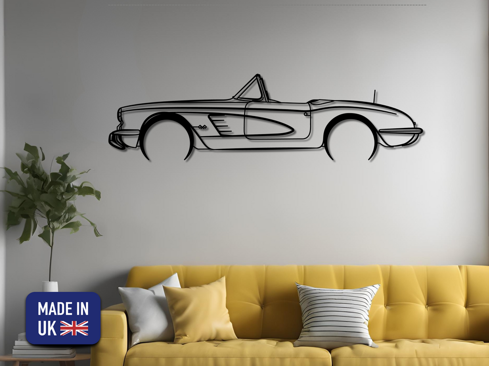 Corvette C1, Silhouette Metal Wall Art