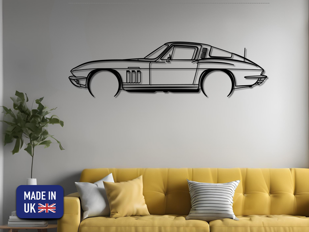 Corvette C3, Detailed Silhouette Metal Wall Art