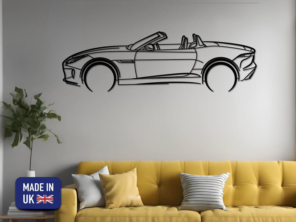 F-type Cabriolet, Detailed Silhouette Metal Wall Art