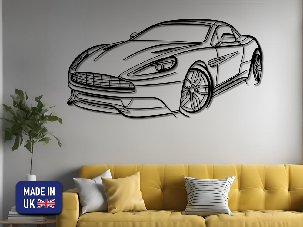 Vanquish Convertible 2015, Detailed Silhouette Metal Wall Art