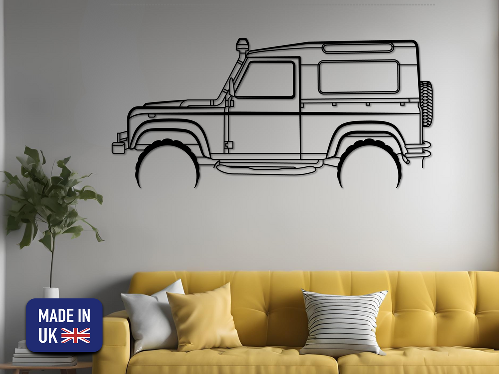 90 Defender, Detailed Silhouette Metal Wall Art