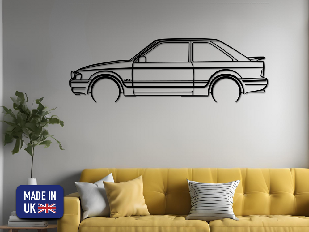 Escort XR3i, Detailed Silhouette Metal Wall Art