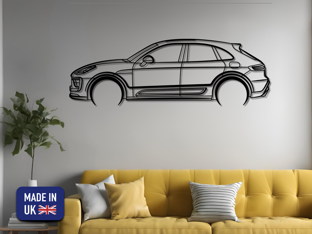 Macan GTS, Detailed Silhouette Metal Wall Art