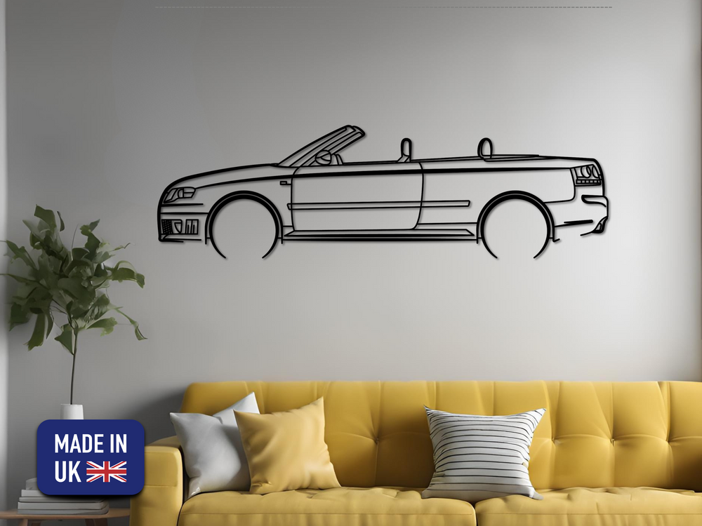 RS4 B7 Cabriolet, Detailed Silhouette Metal Wall Art