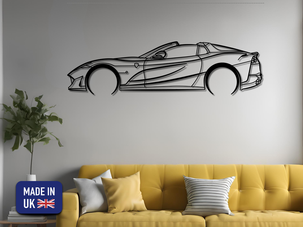 812 Superfast GTS, Detailed Silhouette Metal Wall Art