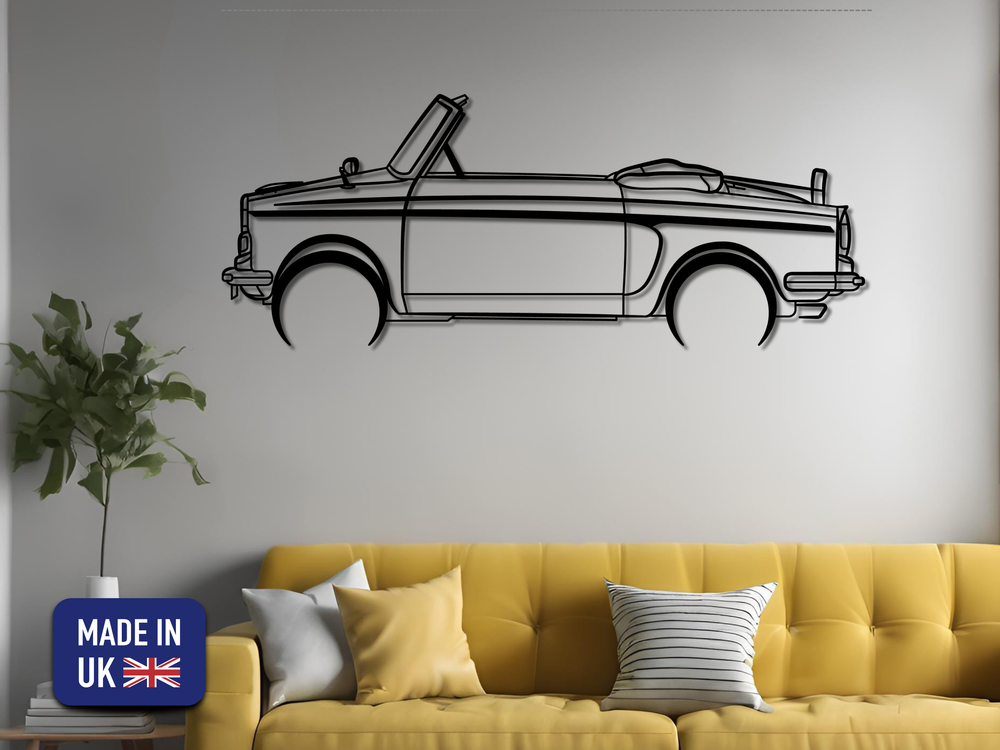 Bianchina cabriolet, Detailed Silhouette Metal Wall Art