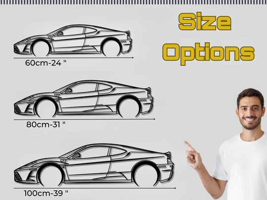 F430 Scuderia, Detailed Silhouette Metal Wall Art