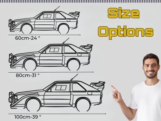 UR Sport Quattro S1, Silhouette Metal Wall Art