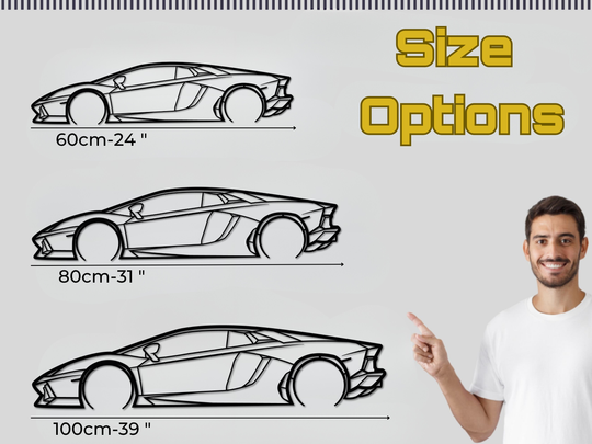 Aventador, Detailed Silhouette Metal Wall Art