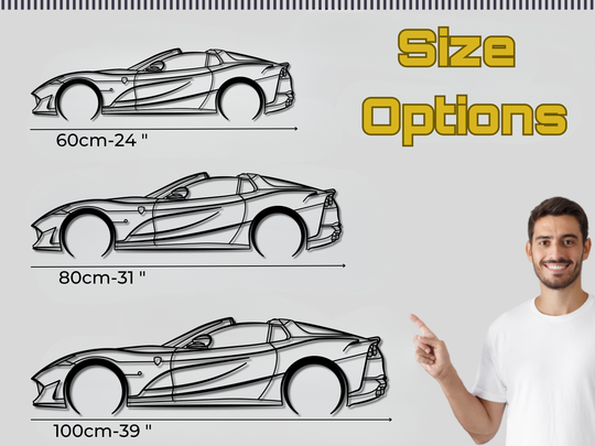 812 Superfast GTS, Detailed Silhouette Metal Wall Art