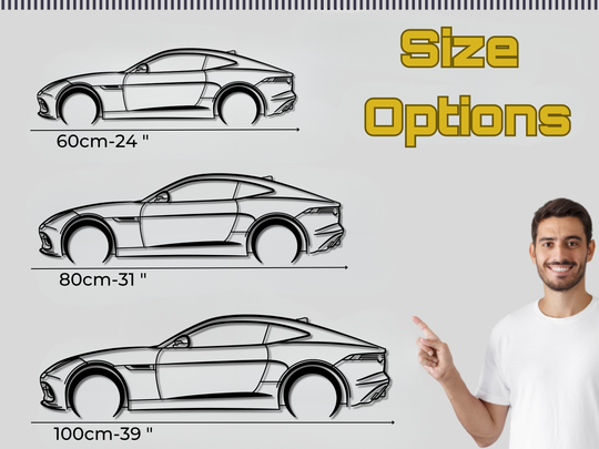 F-type , Detailed Silhouette Metal Wall Art