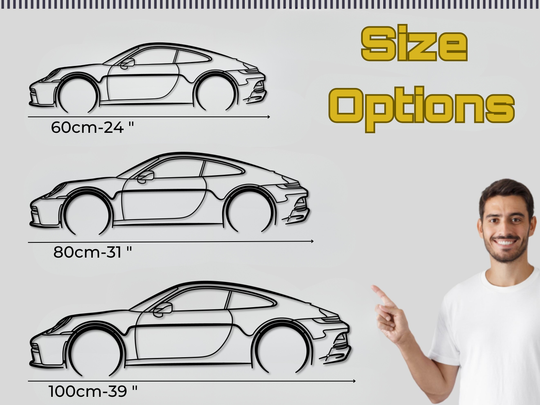 911 GT3 (Touring Package), Detailed Silhouette Metal Wall Art