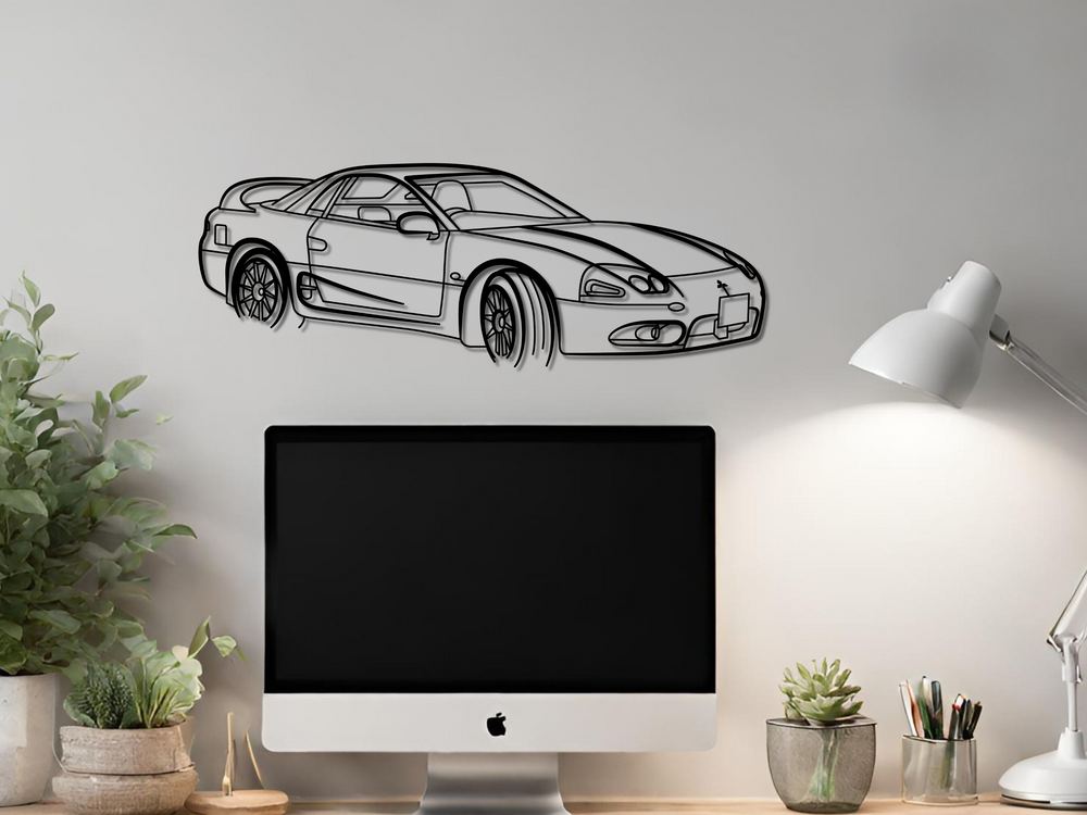 3000 GTO Front Angle, Detailed Silhouette Metal Wall Art