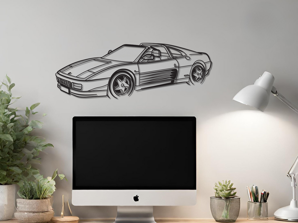 348 TS Front Angle, Detailed Silhouette Metal Wall Art