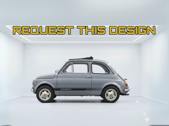 Abarth 500 1960's - Your Custom Request, Detailed Car Silhouette Metal Wall Art