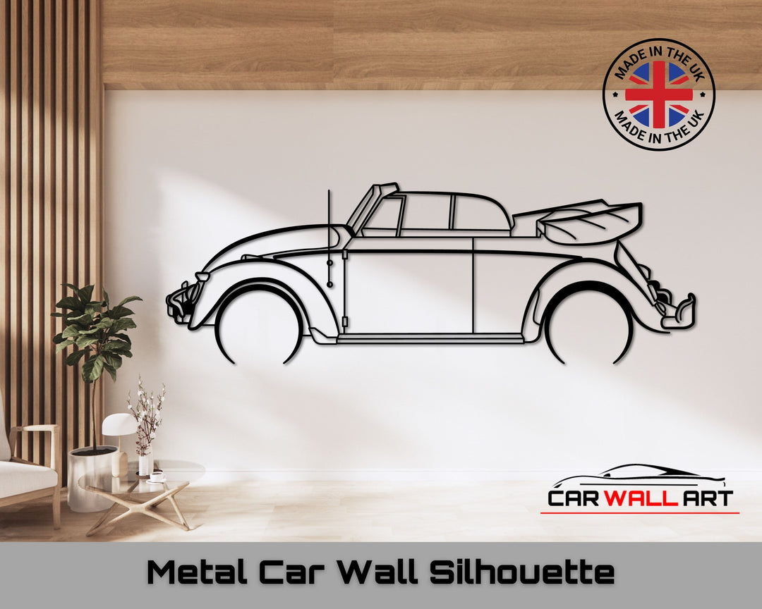 Beetle Cabriolet, Silhouette Metal Wall Art
