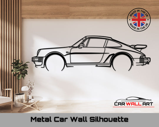 911 Turbo (930), Silhouette Metal Wall Art