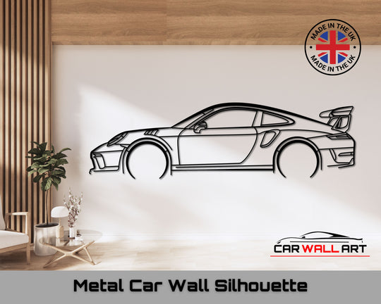 911 GT3 RS (991), Silhouette Metal Wall Art