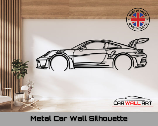 GT3 RS Weissach (992), Silhouette Metal Wall Art