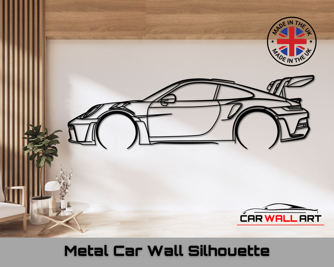 911 GT3 RS (992), Silhouette Metal Wall Art