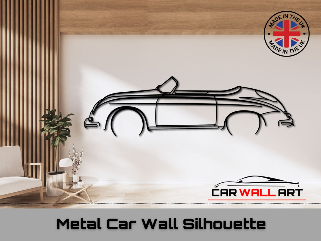 356 Speedster, Silhouette Metal Wall Art