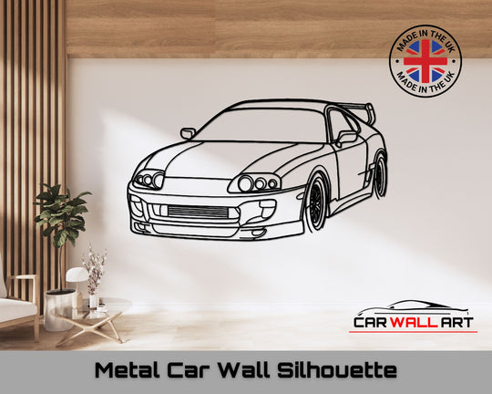 Supra Mk4 front Angle, Silhouette Metal Wall Art