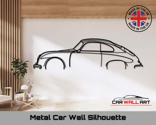 PORSCHE 356 COUPE Metal car silhouette wall art, Buy, Order, Car wall art uk, side view