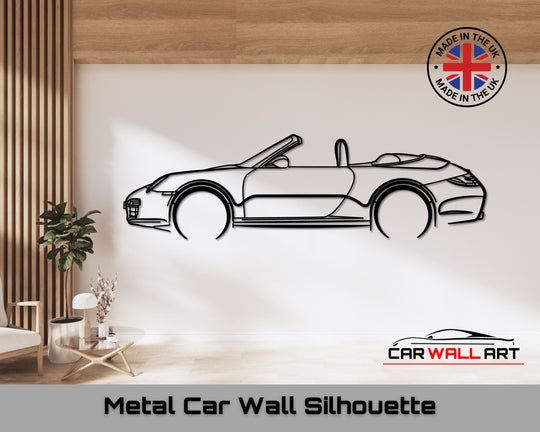 Carrera S 991 Convertible, Silhouette Metal Wall Art