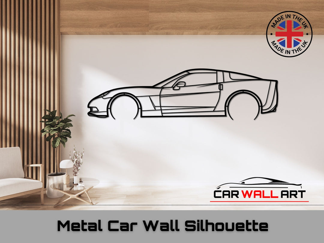 Corvette C6, Silhouette Metal Wall Art