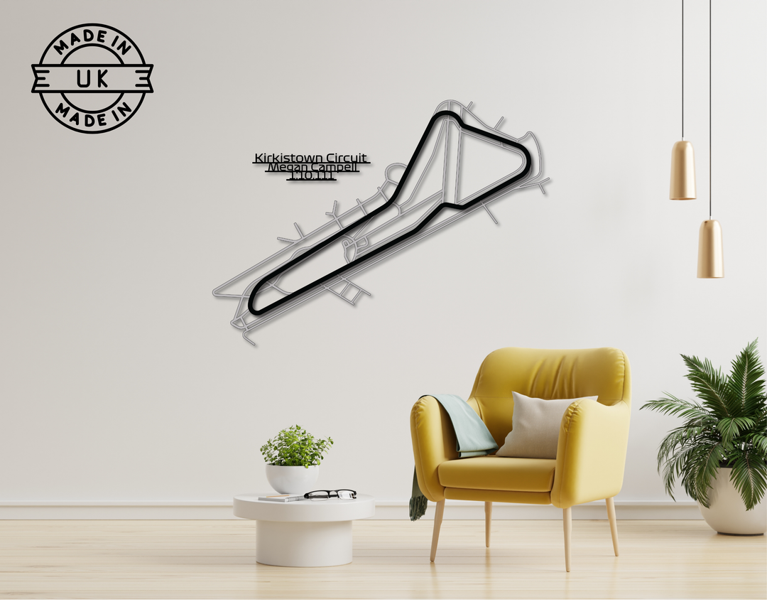 Kirkistown Racing Circuit. N.I, Detailed Circuit Metal Wall Art