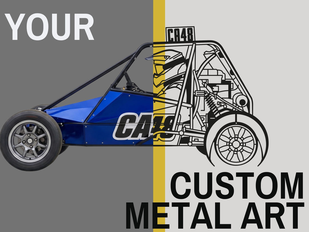 Custom Autograss Side Design - Your Custom Autograss Silhouette Metal Wall Art