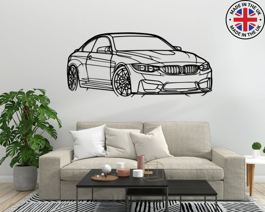 M4 F82 Front Angle, Silhouette Metal Wall Art