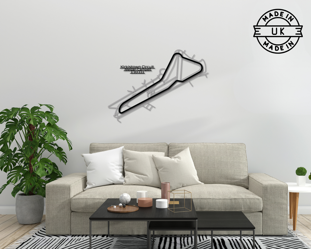 Kirkistown Racing Circuit. N.I, Detailed Circuit Metal Wall Art